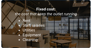Diagram of monthly fixed costs for an F&B outlet